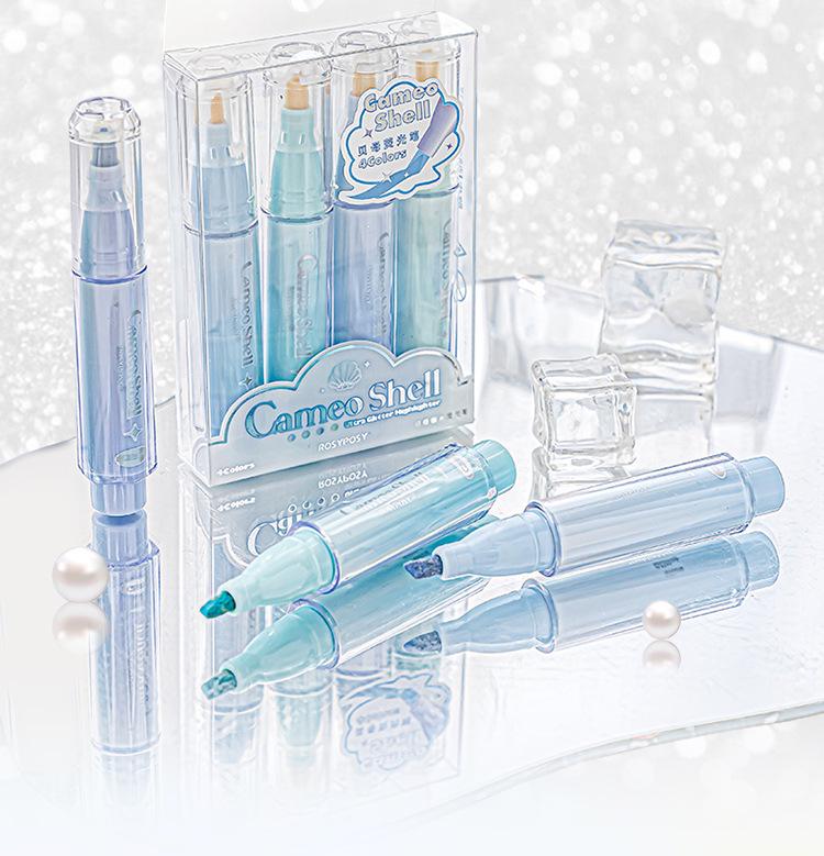 Ручка-хайлайтер RosyPosy Bling Heart Fluorescent для ведения дневника