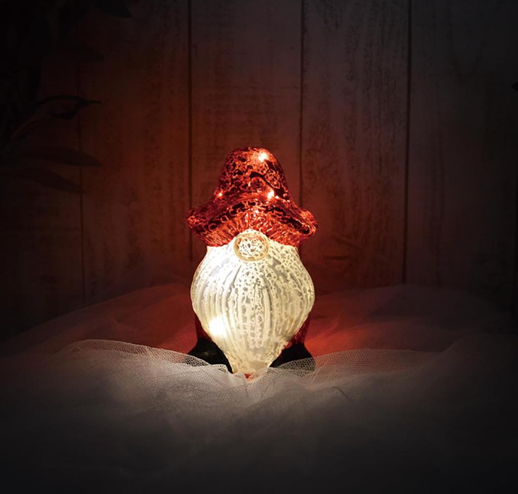 Kijapan LED Рождественский Сияющий Праздничный Томте Пухлый RD 169840 Украшения, Работает от батареек, Стекло, Огни,