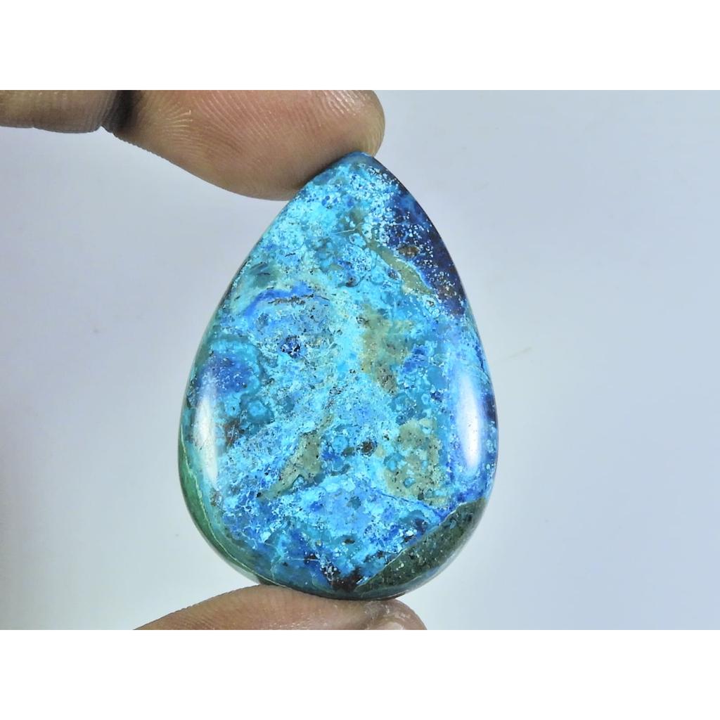 28X41X06MM Natural Shattuckite Pear Shape Cabochon Loose Gemstone 68Cts. D-128