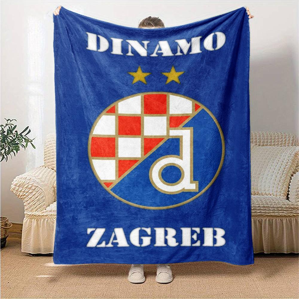 Dinamo Zagreb Print Flannel Blanket High Quality Warm Comfortable Cover for All Seasons Perfect for Gifts Home Decor