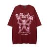 Summer new butterfly print T-shirt Men's T-shirt Fashion brand High street loose design hiphop couple T-shirt