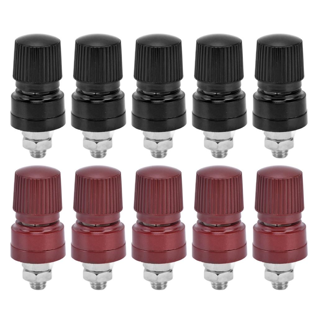 5 Pairs Binding Post Grounding Brass Nickel Plated M6 Thread Welding Power Terminal 0V‑380V