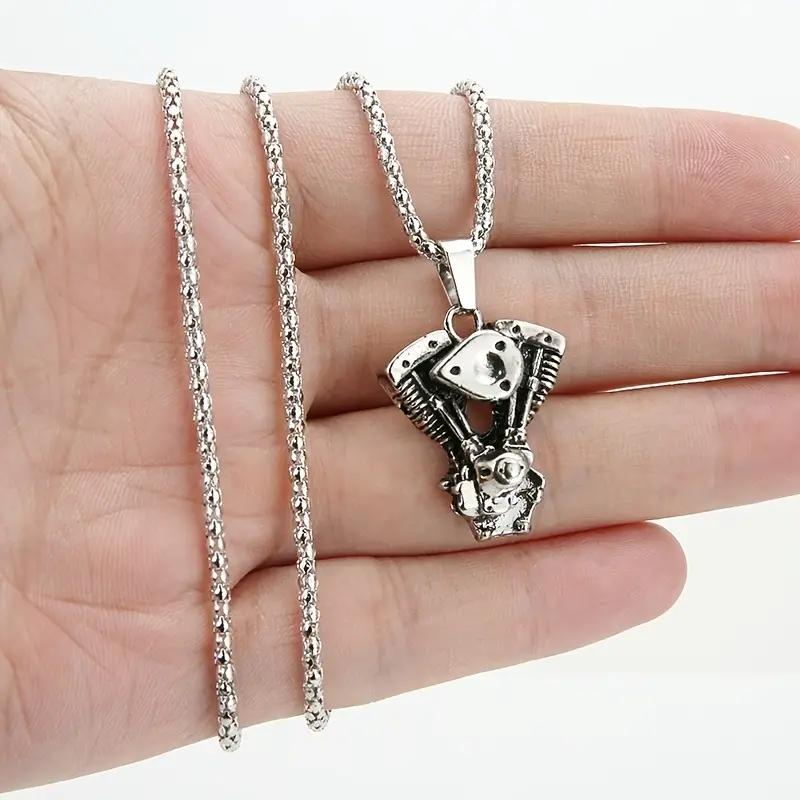 Персонализированное ожерелье в стиле панк-готика с цепью двигателя мотоцикла для мужчин
