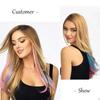 10pcs/set Colorful Straight Hair Extensions DIY Heat Resistant Synthetic Hair Extensions 16 Inch