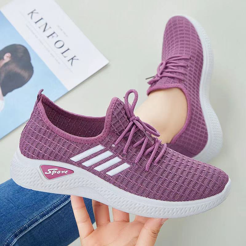 Foreign Trade Women's Shoes 2025 Spring and Autumn New Sports Shoes Women's Breathable Fly-woven Casual Shoes Lightweight Fly-woven Running Shoes