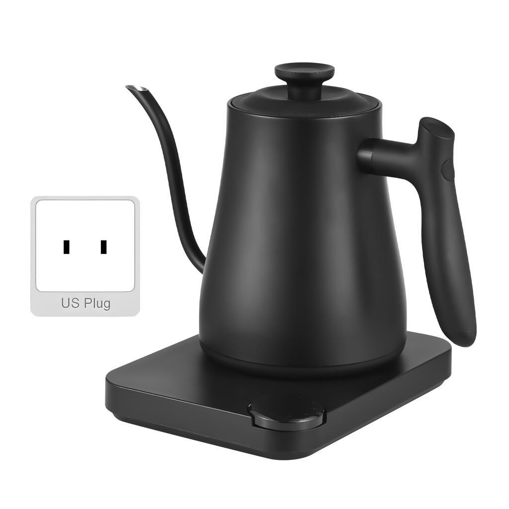 Gooseneck Electric Kettle with Thermometer Electric Kettle 1L with Auto Shut-Off 1200W Boil Dry