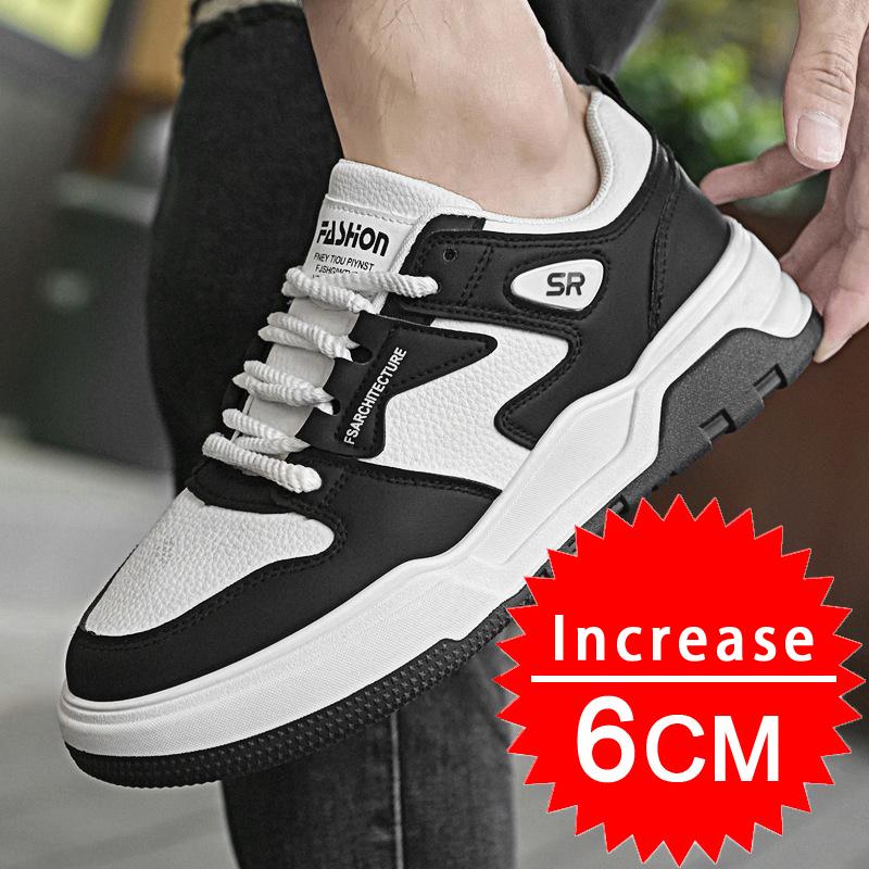 Удобная мужская обувь для увеличения роста, кроссовки для мужчин, плоская подошва / 6 см, скрытый каблук, спортивная мода, внутренняя обувь для увеличения роста