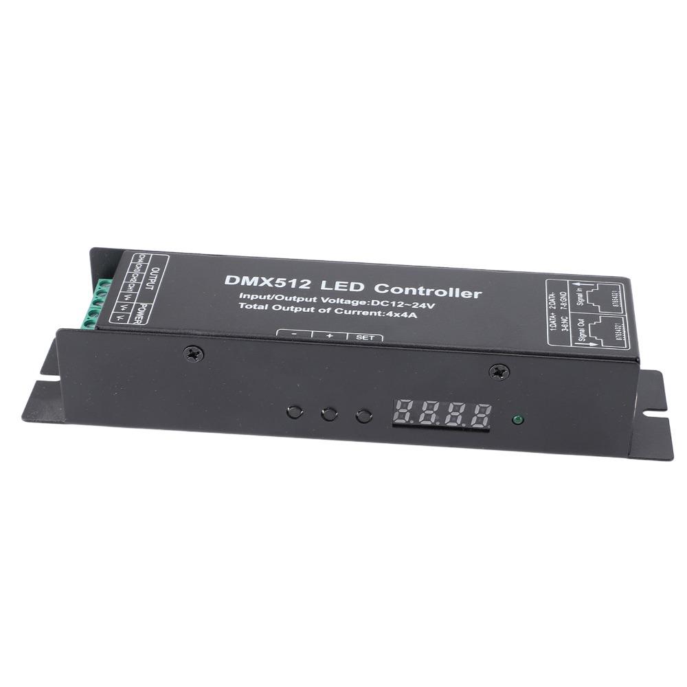 4 Channel LED Strip Controller 16A DMX Dimmer Driver Easy DMX512 Decoder Stage Lighting