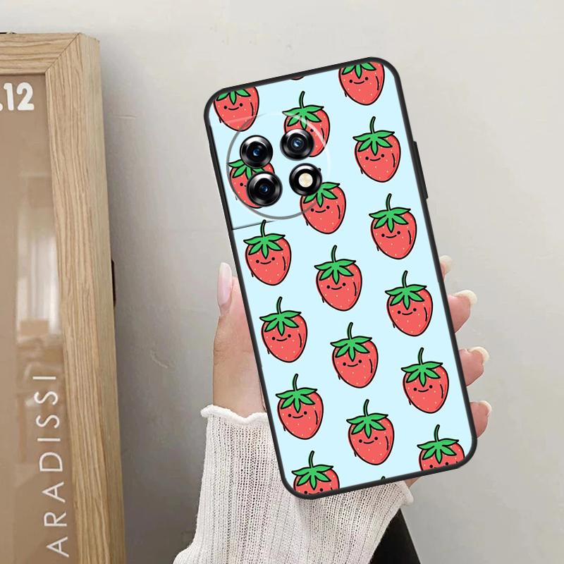 Cute Strawberry Case For OnePlus Nord CE 4 3 2 Lite 2T N10 N20 N30 OnePlus 12 11 9 10 Pro 8T 10T 12R Cover