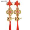 Five Emperor Coins Two Prosperous Talents Copper Gourd Resolve Door To Door Pendants Home Feng Shui Ornaments