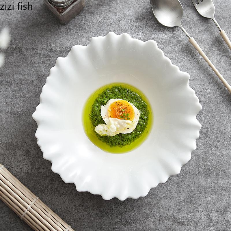 Необычная керамическая миска Фруктовая тарелка Салатницы Обеденная тарелка Миска для лапши Супницы Десертные тарелки Блюдо для димсамов Тарелки для сашими