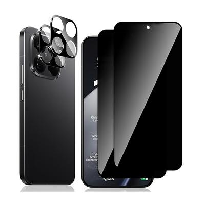 4 шт. [2+2] Защитное стекло для экрана с защитой от шпионажа для Xiaomi 15T/ Xiaomi 15T Pro, Защитная пленка для экрана от подглядывания + Стеклянная пленка для объектива камеры