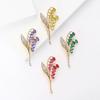 Autumn And Winter Alloy Rhinestone Granular Wheat Ear Brooch High-End Exquisite Women'S Suit Coat Corsage Jewelry Pin