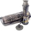 Brass Dollond London's 18 Inches Antique Telescope/Spyglass In Leather Box (Black Antique)