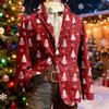Men's Ugly Christmas Corduroy Warm Pocket Suit Jacket Cardigan Men's Casual Suit