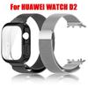 Case+strap For HUAWEI WATCH D2 Watchband Stainless Steel Magnetic Replacement Band Wristband and TPU Protective Case