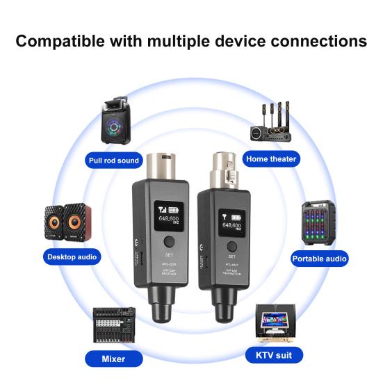 Wireless Microphone Adapter USB Charging U3 Wireless Mic System Transmitter Receiver for Audio Mixer