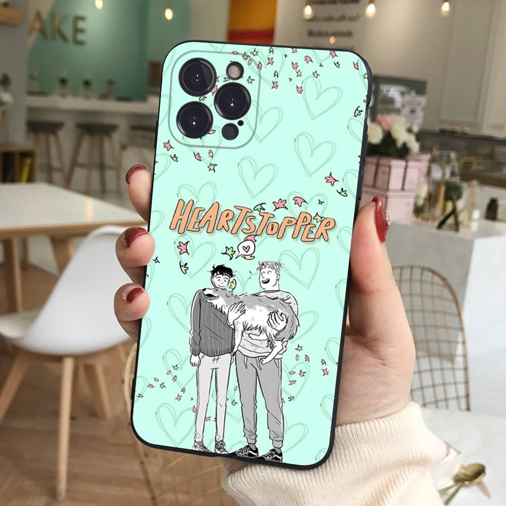 New Heartstopper Anime Phone Case For IPhone 17 16 15 14 13 12 11 Pro Max Plus Soft Black Cover