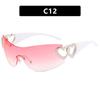 Love Heart One-Piece Sunglasses 2023 - Trendy Y2K European & American Style INS Celebrity Sunglasses