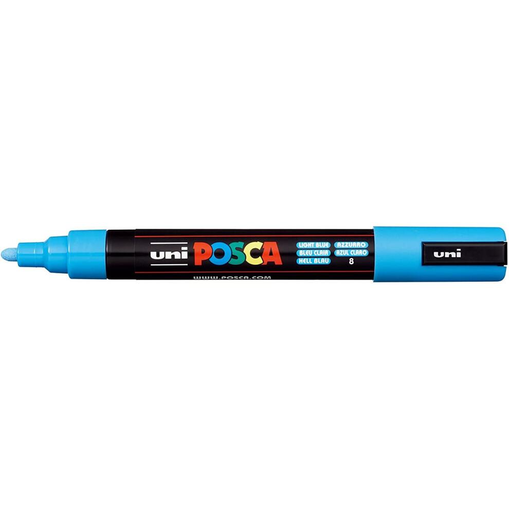 Uni Posca PC-5M Paint Marker Pen Wallet, Pastel Colours Set of 8 Assorted Colours, Medium Tip