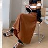 Solid Casual A-Line Skirts For Women Autumn Winter Vintage Women's High Waist Loose Midi Skirt Street Female Elastic Skirt
