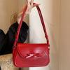 Bow Small Square Bags For Women Trendy Versatile Solid Color Shoulder Bag New Summer Simple PU Leather Handbags