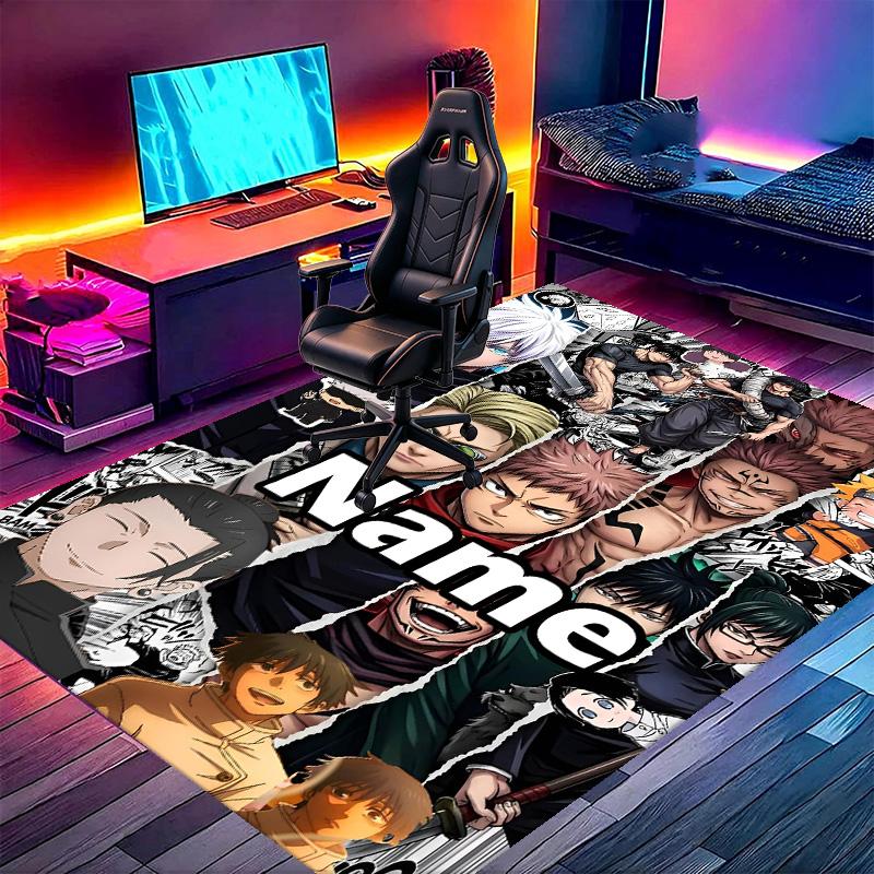 Custom Name Personalized Jujutsu Kaisen Print Carpet, Versatile Home Decor Rug, for Playroom, Apartment, Balcony, Entryway, Hallway Gift