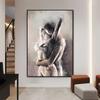 Nordic Abstract Nude Lovers Embracing Artwork Canvas Painting Posters and Prints Wall Art Pictures for Bar Club Hotel Home Decor