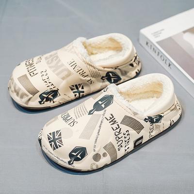 Модная обувь для мужчин, тапочки для мужчин, водонепроницаемые тапочки с каблуком, для пар, женские домашние туфли на платформе, с добавлением хлопка, нескользящие, вентилируемые