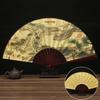 Wooden Handle Hand Fan Chinese Vintage Style Large Silk Fan New 33.33CM Folding Fan