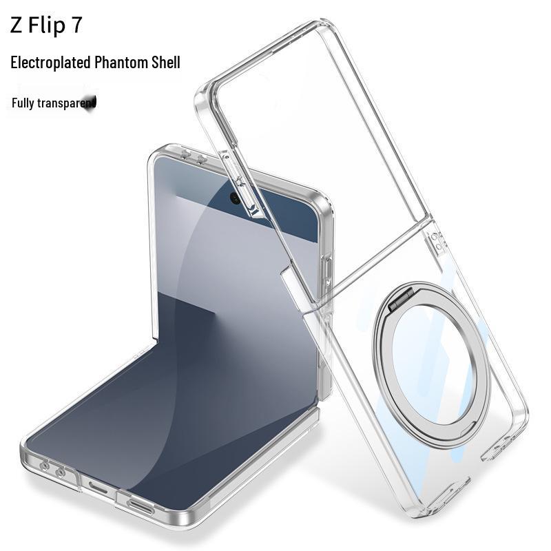 Чехол для Samsung Z Flip7 со складным держателем-кольцом MagSafe с вращением и защитой окна