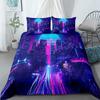 Los Angels Neon Duvet Cover Set UK Single Double King US Twin Full Queen Bed Set