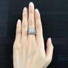 2pcs Double-layer Ladies Luxury Ring Set Silver Women's Ring  Valentine's Day Gift