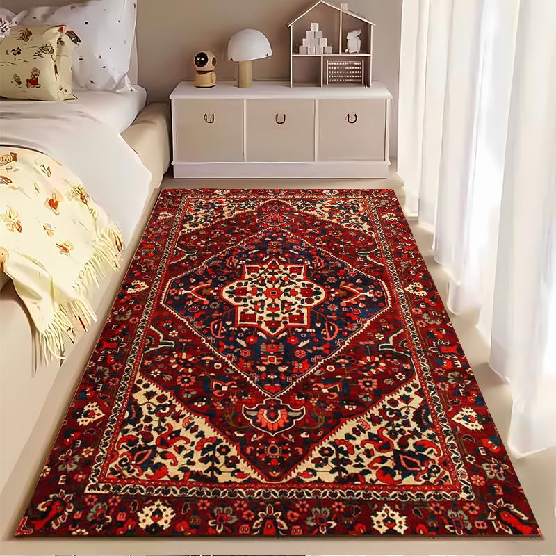 Persian Floral Pattern Area Rug Non-slip rug suitable for living room and bedroom sofas.