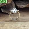 Rotatable Double Sided Smiley Sad Face Rings For Women Men Rotate Anti Stress Anxiety Ring Unisex Finger Ring Friendship Jewelry