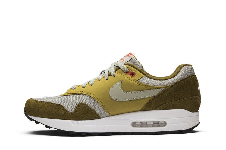 Мужские кроссовки Nike Air Max 1 Curry Pack (оливковый) Оливковый Хлопок/Еловый Туман-Торфяной Мох