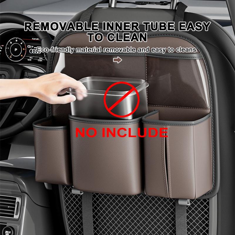 SEAMETAL Сумка для хранения на спинку сиденья автомобиля из ПУ кожи, органайзер на спинку сиденья автомобиля, коробка для салфеток, водонепроницаемая урна