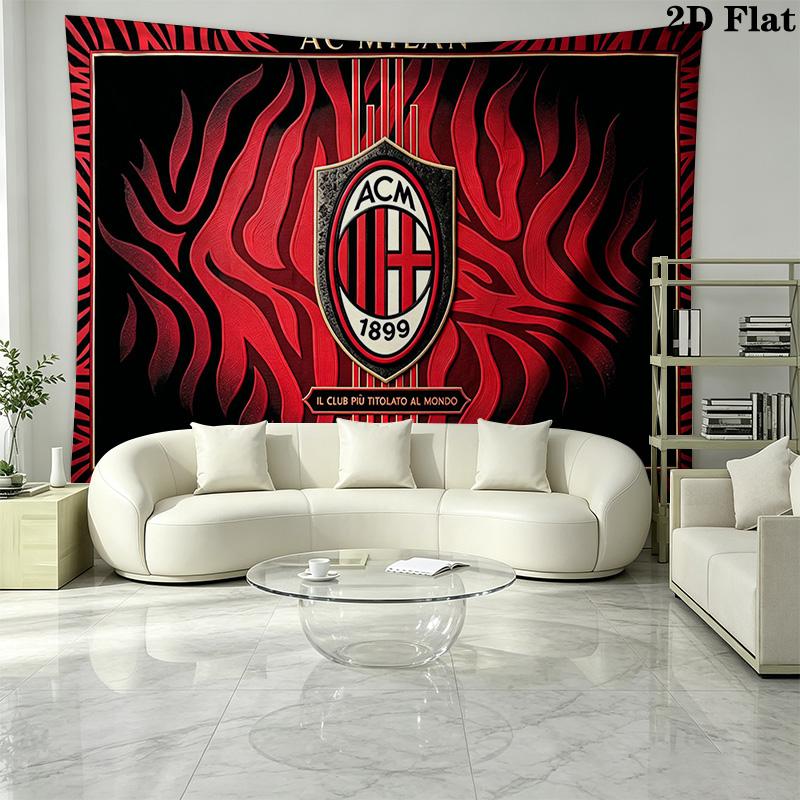 Настенный гобелен AC Milan Эстетичное настенное панно Печатное тканевое одеяло Декоративные гобелены для спальни гостиной Домашний декор