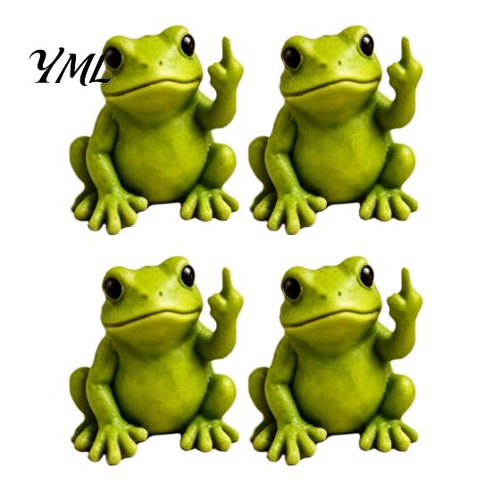 Small Novelty Items Mini Monkey Figurine, Funny Resin Frog Statue with Middle Finger Gesture, Sarcastic Humorous Office Pranks Prank Ornament