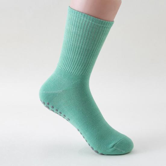 1 пара носков для йоги с нескользящей силиконовой накладкой, дышащие, влагоотводящие, профессиональные, женские, балетные, танцевальные, фитнес, пилатес, спортивные, до середины икры