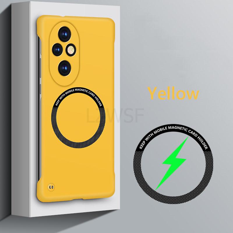 Frameless Magnetic For Magsafe Slim Case For Honor 200 Pro Honor200 Pro 5G Wireless Charging Hard Back Cover