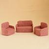 3 Pieces 1:12 Dollhouse Miniature Sofa Doll House Accessories Decorative Home Decor Couch for