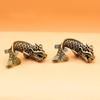 3D Mini Dragon Casting Animal Figurine Retro Style Brass Sculpture Home Office Room Desktop Decoration Collect Ornaments Gift