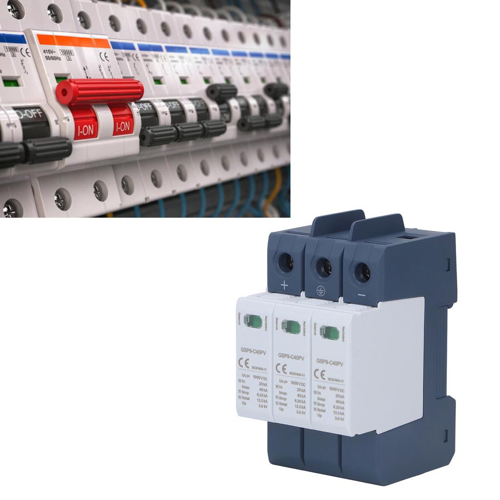 Устройство защиты от перенапряжения 40KA 3P SPD Фотоэлектрический протектор Установка на DIN-рейку DC 1000V
