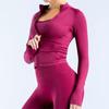 DFYNE Seamless Long Sleeve Zipper Fitness Suit - High Neck Soft Bodysuit
