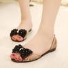 Fashion Women's New PVC Transparent Sandals Summer Flat Jelly Shoes Glass Diamond Bow Fashion Shoes Plastic Fish Mouth Shoes