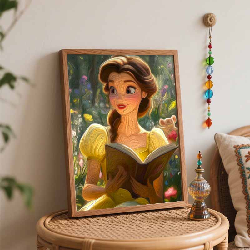 Disney Белль читает книгу Сад цветов картина маслом по номерам набор для рисования ручная работа DIY украшение для дома подарок