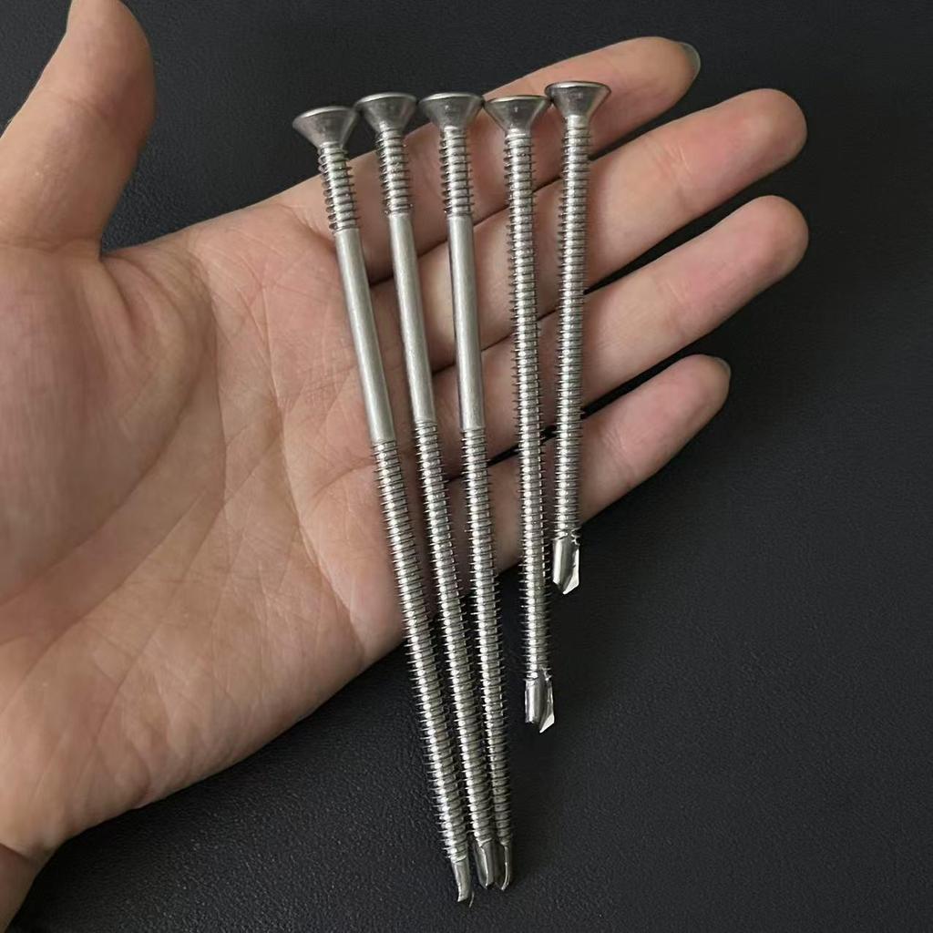 Винты саморезы из нержавеющей стали 410, очень длинные, с потайной головкой Phillips, для железа