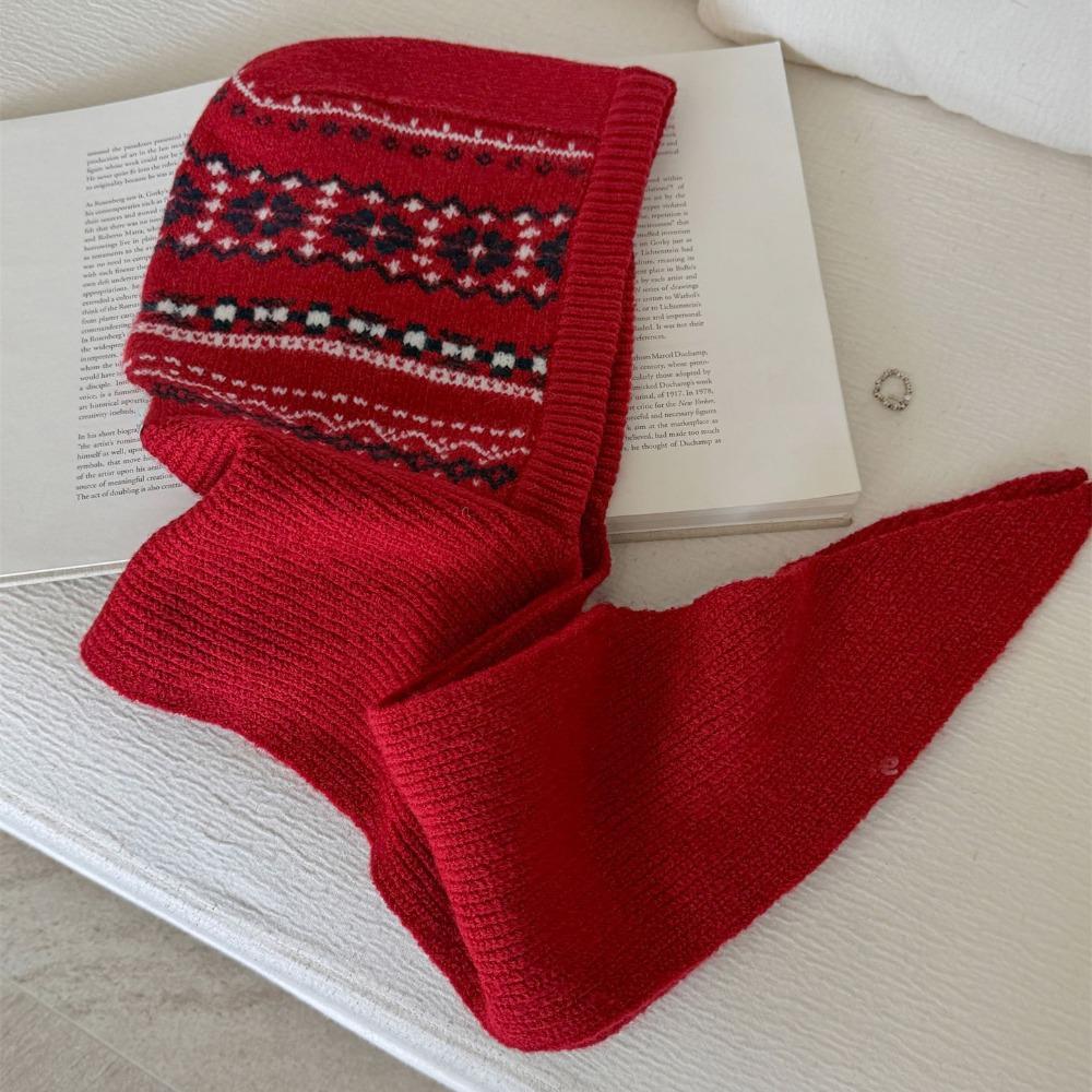 Шапка-пуловер Шапка с защитой ушей Шарф Шапка Вязаная шапка Модная шапка с капюшоном Уличная одежда