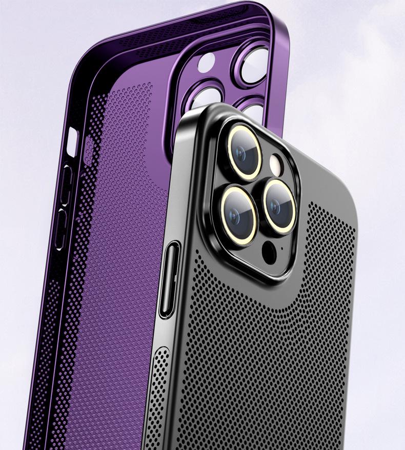 Гальванизированный чехол для телефона с теплоотводом для iPhone 14 Pro Max и 13 с защитой объектива (16 ячеек)